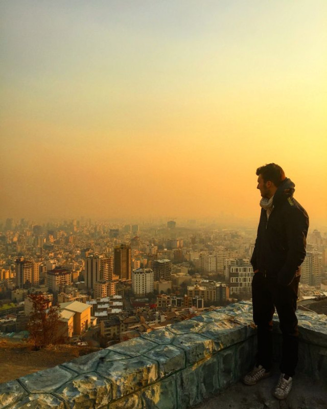 Overlooking Tehran with its incredible pollution during sunset