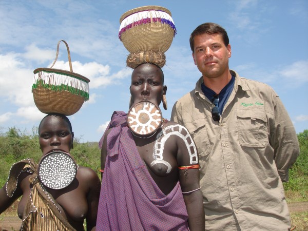 With the Mursi tribe in Ethiopia
