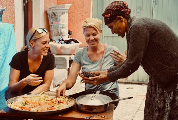 Eating home-cooked food in Ethiopia