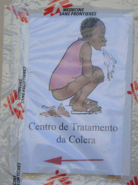 Info ad for cholera treatment in Angola