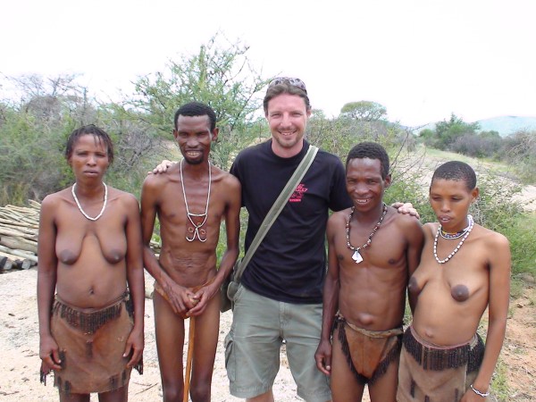 In Namibia with the San people (unlike Facebook, we don't shy away from nudity!)