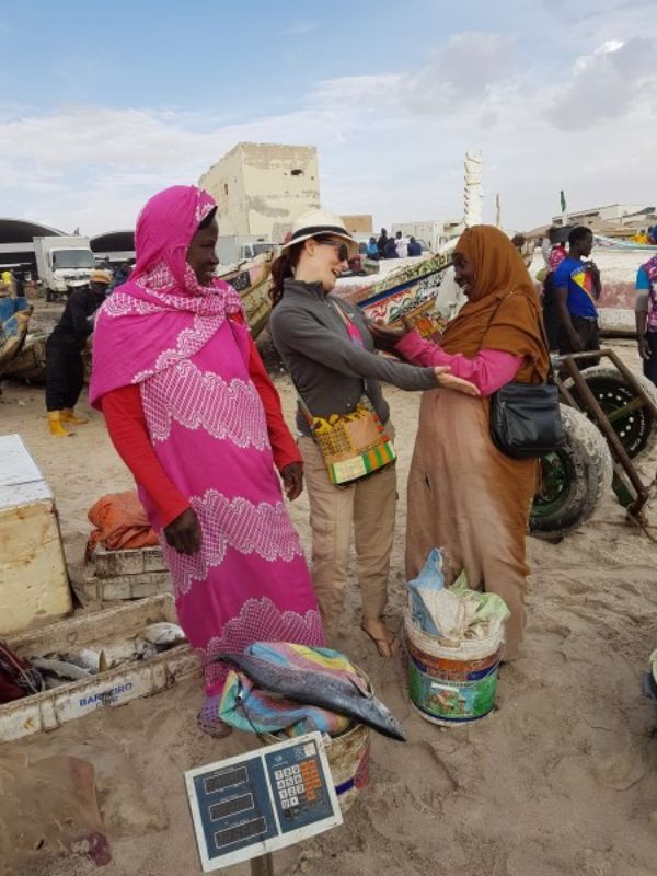 Hugging my 'Mamma Mauritania' at the Nouakchott Fish Market
