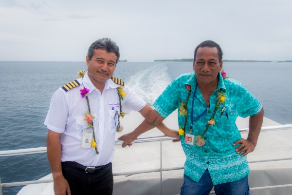 Captain Jeff Jong and Engineer Bamian at Bora Bora