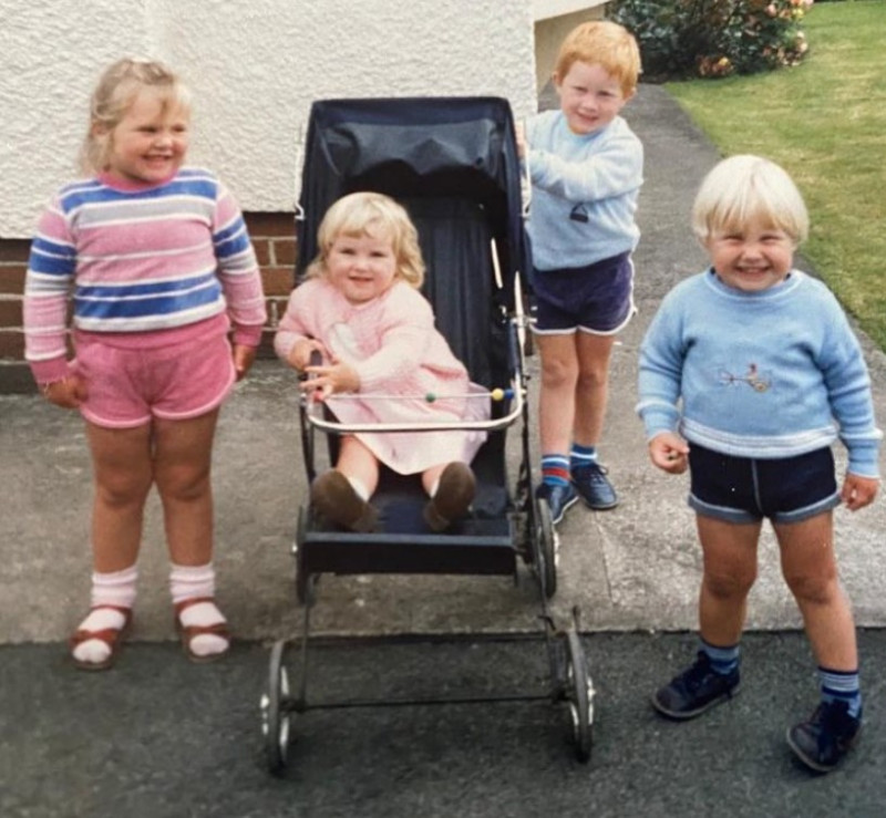 JOhnny Ward in Ireland as a kid with his siblings