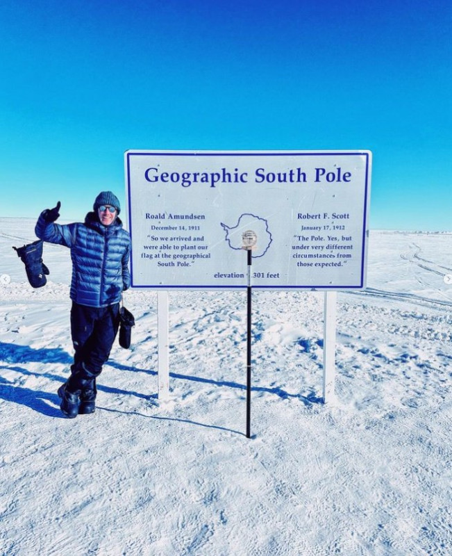 Traveller Johnny Ward reaching the South Pole