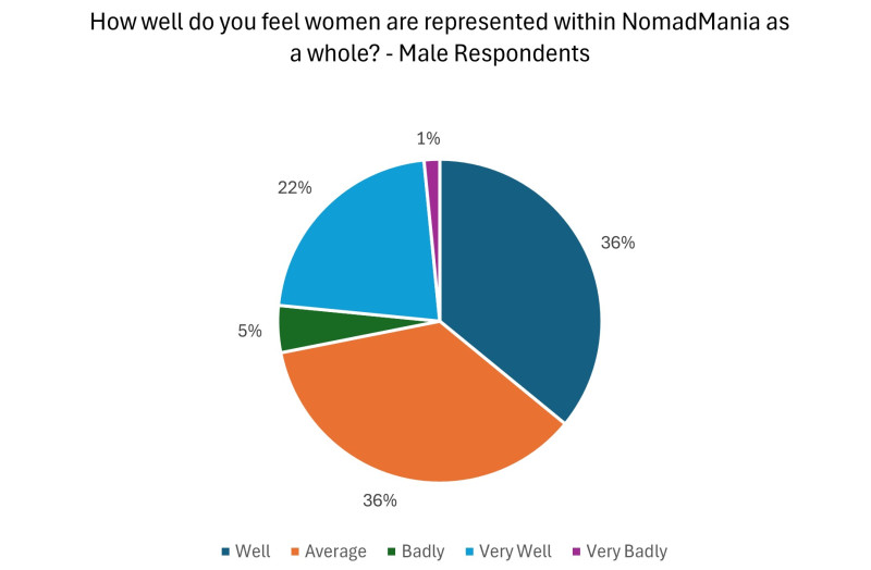 A graphic representation of male travellers' sentiments on how women are represented in NomadMania community