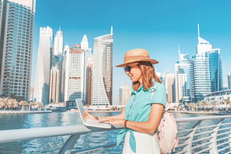 UAE is a popular country for living a digital nomad lifestyle because of its favorable tax laws.