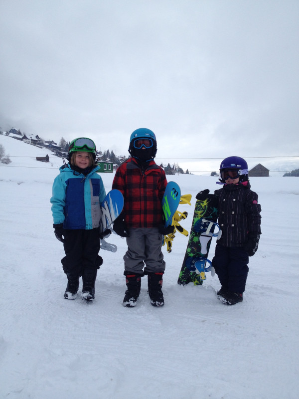 Clayburn kids snowboarding