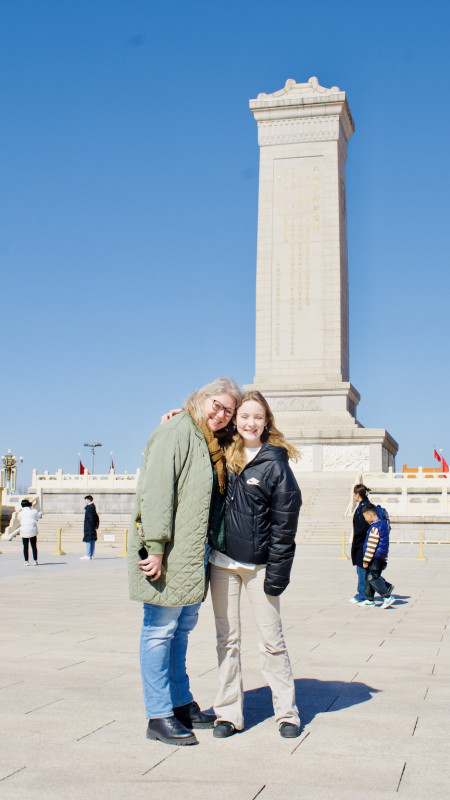 Merete and her daughter in China