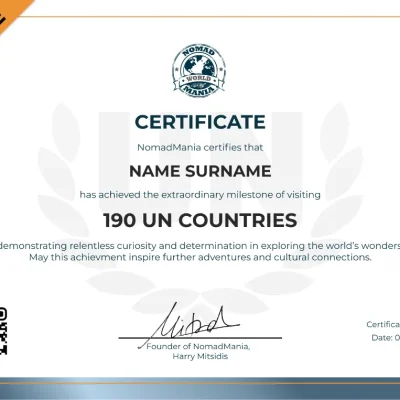 Certificate - Close to 193 Countries