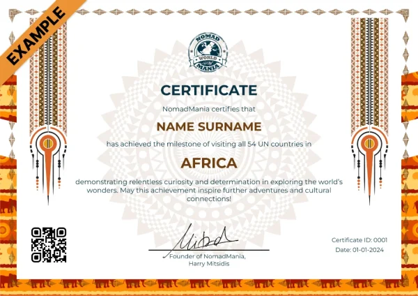 Certificate - Africa