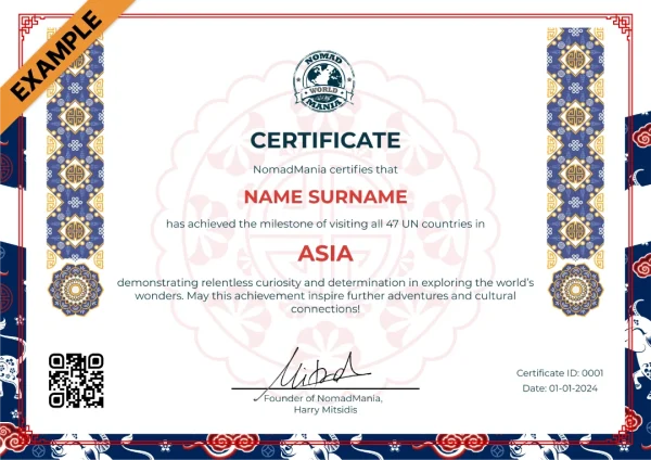 Certificate - Asia