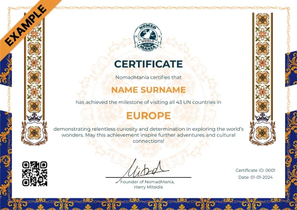 Certificate - Europe