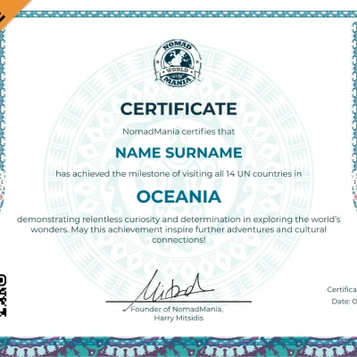 Certificate - Oceania