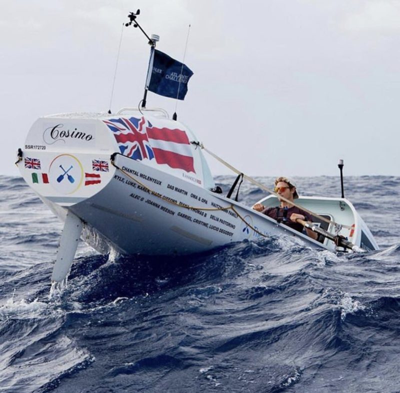 Lukas Haitzmann rowing across the Atlantic Ocean on an epic overlanding adventure.