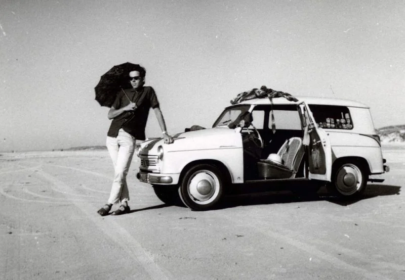 1961 alongside the beach at Roenne, Bornholm, Denmark