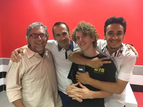 Mike and Ben with our friends Manwar and Moutasm, two Syrian brothers who welcomed us into their home in Turkey in 2015. They’re now living in Marseilles, France, where we met them for dinner this summer