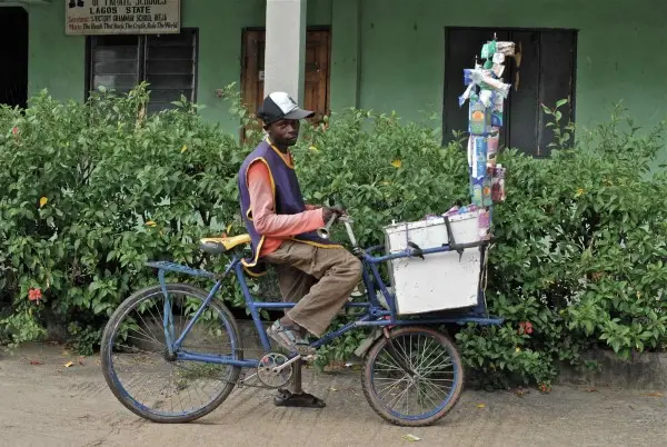 Ice-cream salesman in Lagos, Nigeria