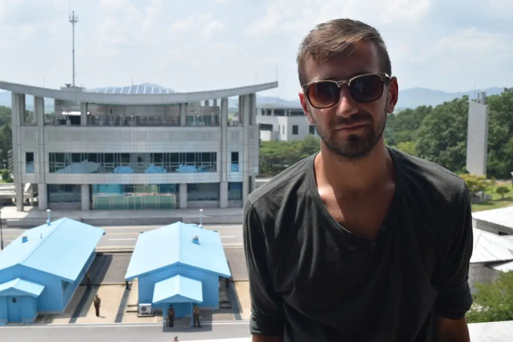 Sal at the DMZ on the North Korean side