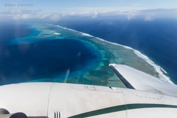 Atomic bomb crater in Bikini island