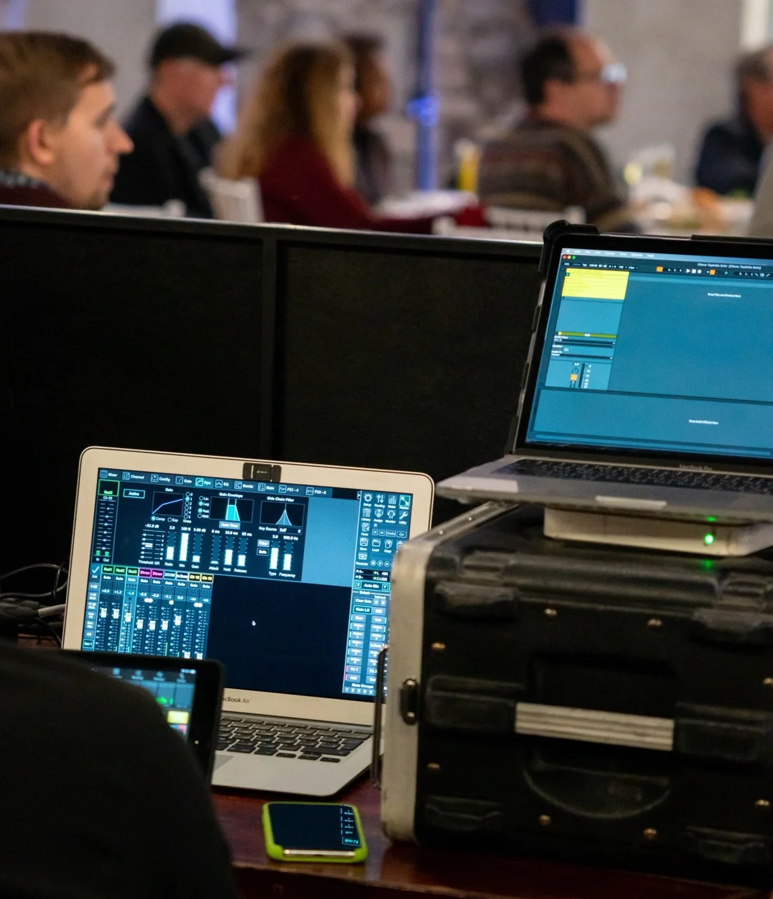 nomadmania tech team making sure everything is running smoothly and streaming the event live 