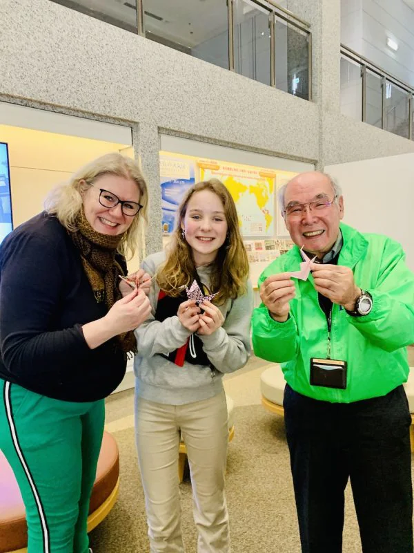 Merete and her daughter in Hiroshima, Japan