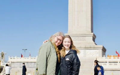 Merete and her daughter in China