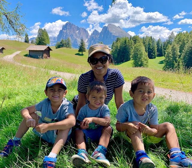 Wani Baumgartner and her sons